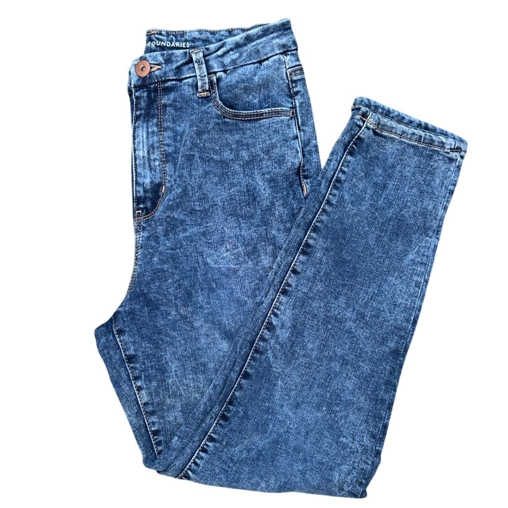 No Boundaries Womens High Rise Acid Wash Skinny Jeans Blue Size 12 DJ19M3061A3